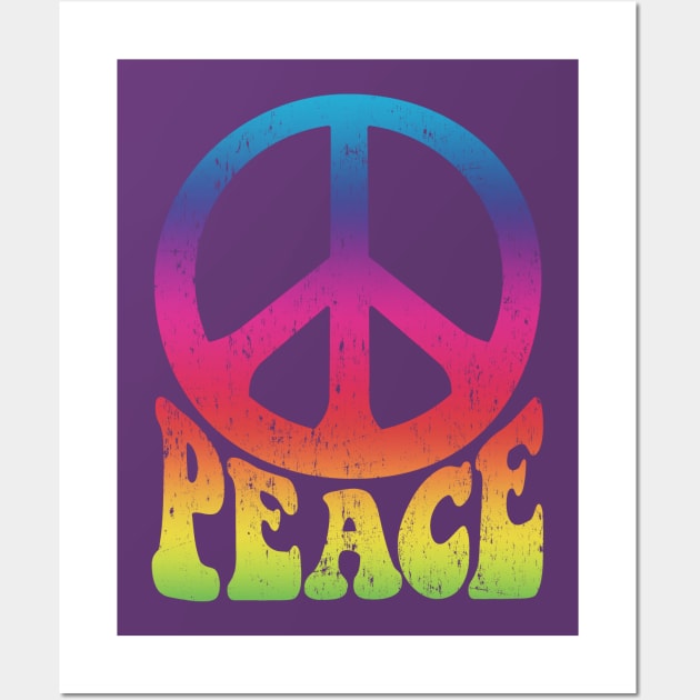 PEACE - Rainbow Wall Art by mcillustrator